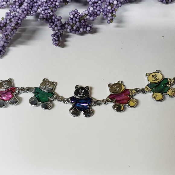 Paua Shell Girls Teddy Bear Bracelet - Picture 3 of 3